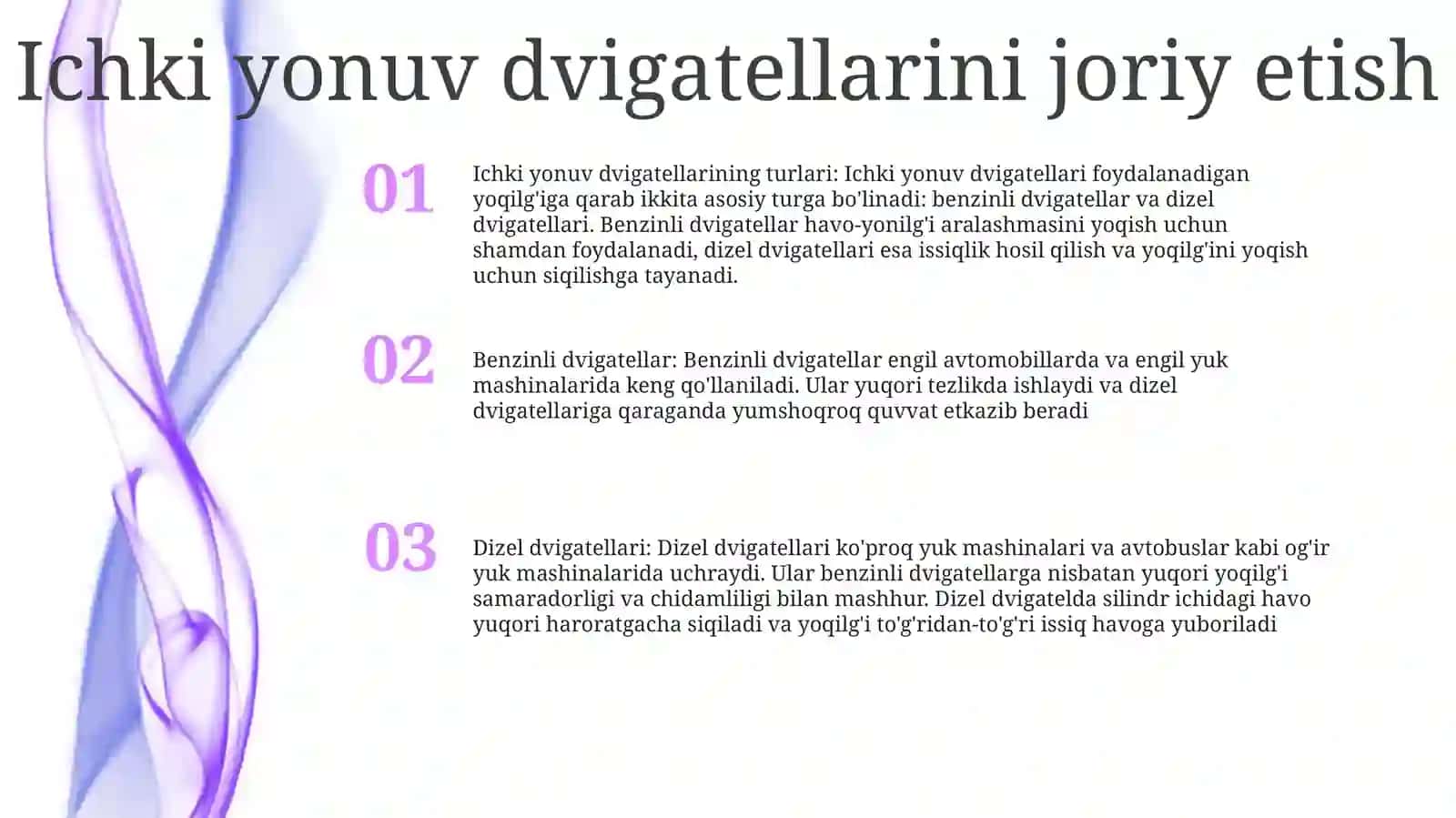 Yo'L Qurilish Mashinalarini Ichki Yonuv Dvigatellarini Turlari Va Tavfsifi 2