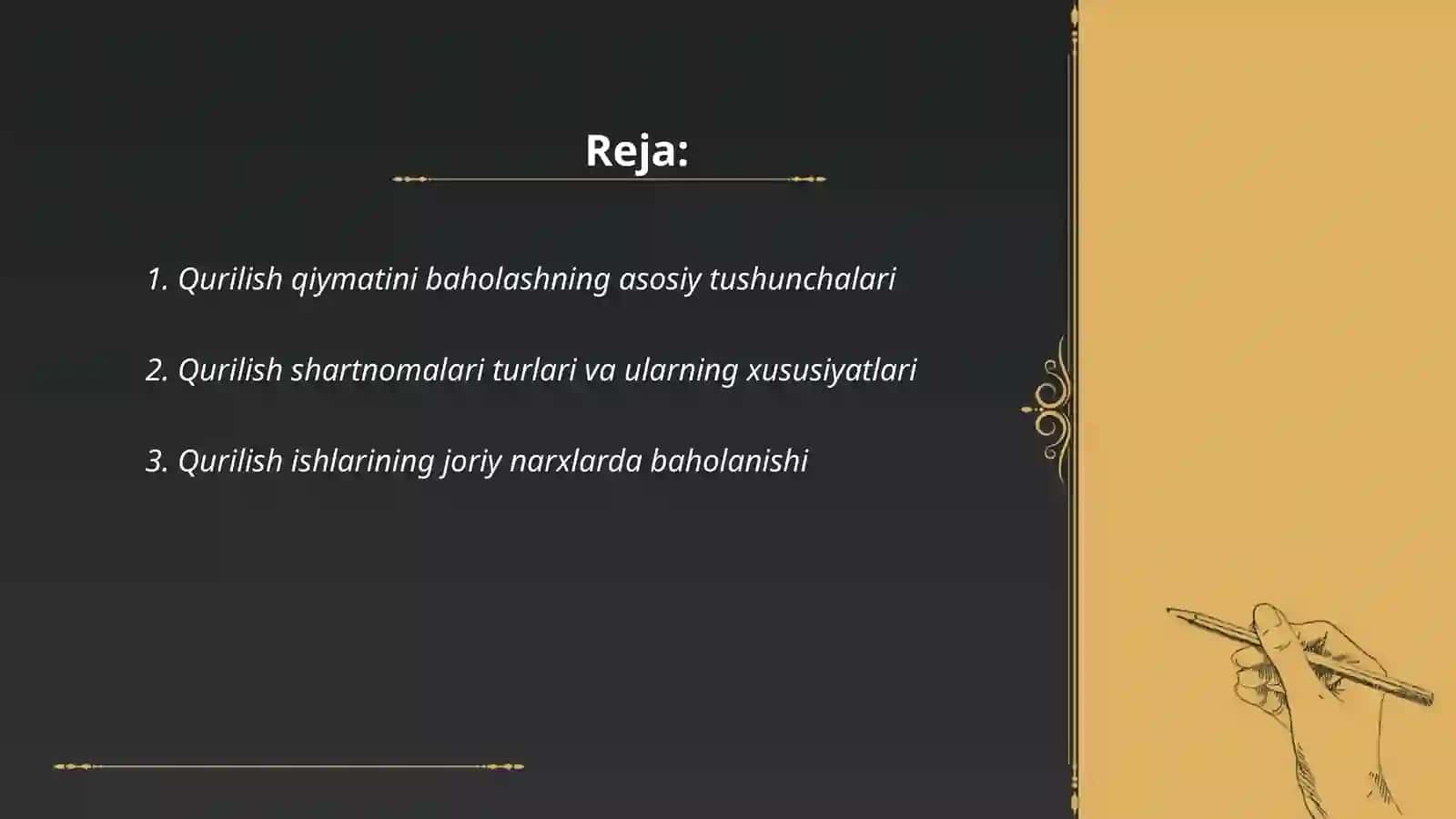 Qurilish bahosini shartnomaviy joriy narxda aniqlash qoidalari 2