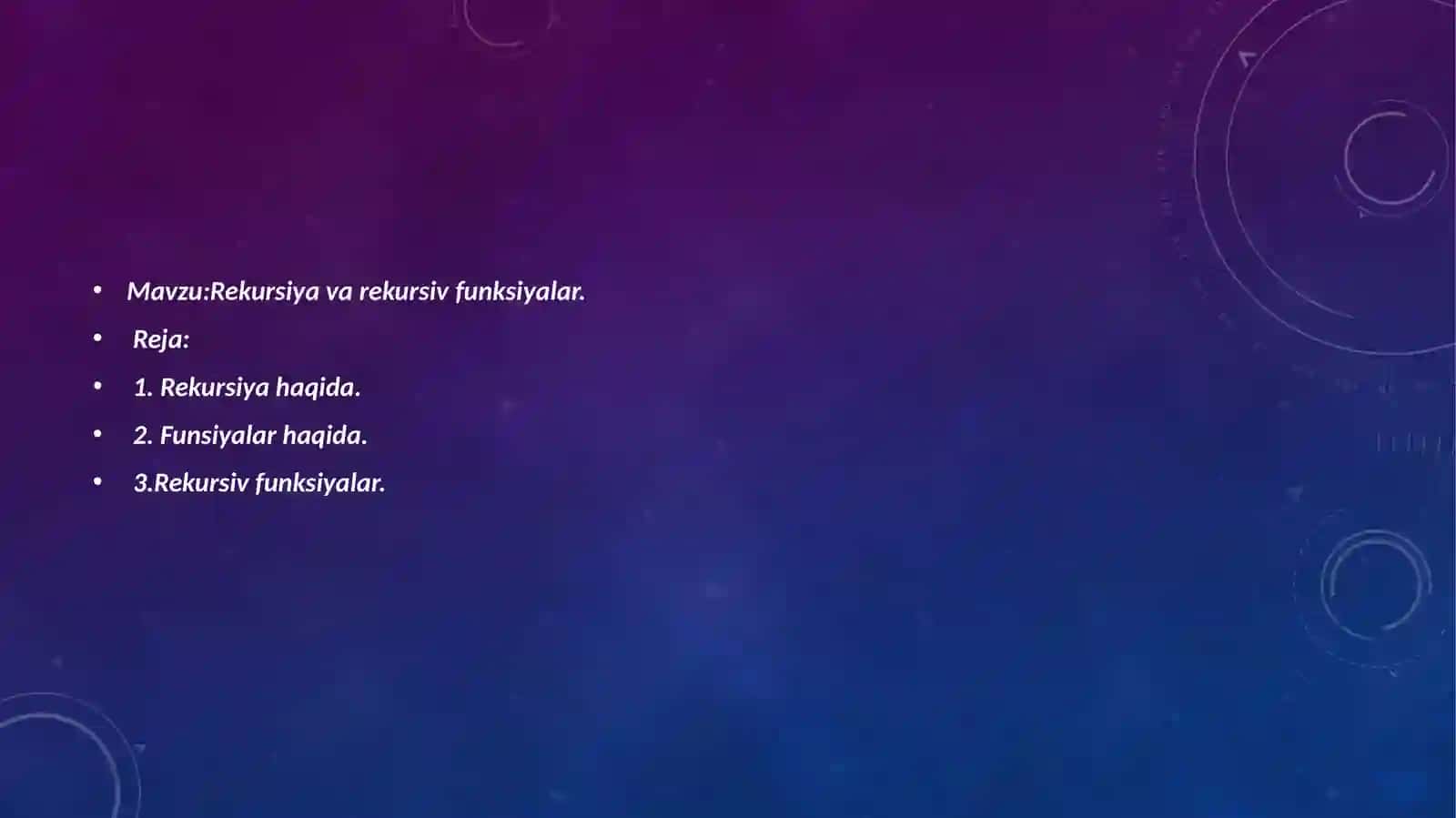 Rekursiya va rekursiv funksiyalar 2
