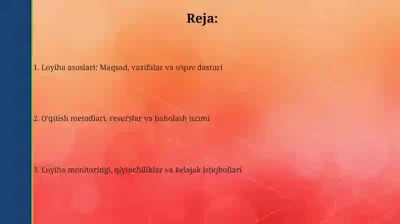 Ona tilini o'qitishga oid sinflar kesimida loyiha tayyorlash 2