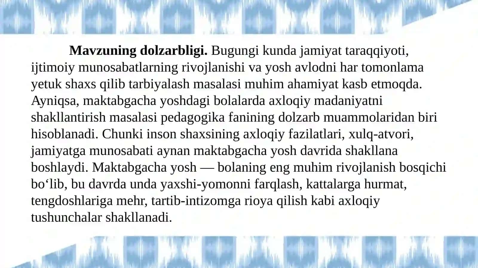 Bolalarda axloqiy madaniyatni shakllantirish ppt 2
