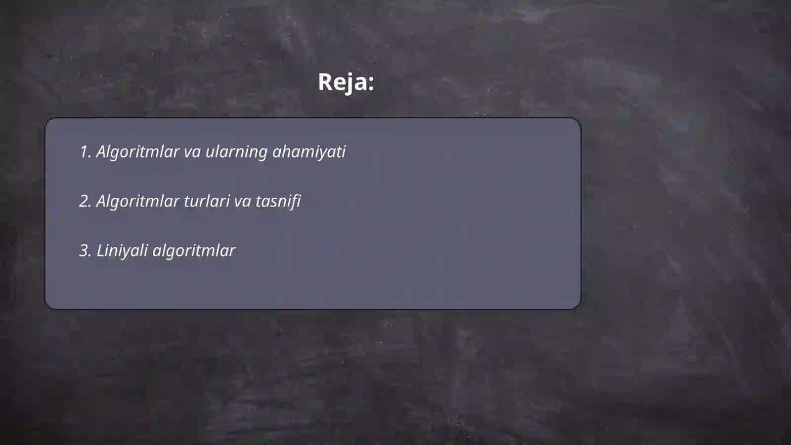 Algoritm uning xossalari va turlari ózlashtirish kiritish va chop etish operatorlari 2