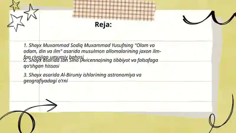 Shayx Muxammad Sodiq Muxammad Yusufning "Olam va odam, din va ilm" 2