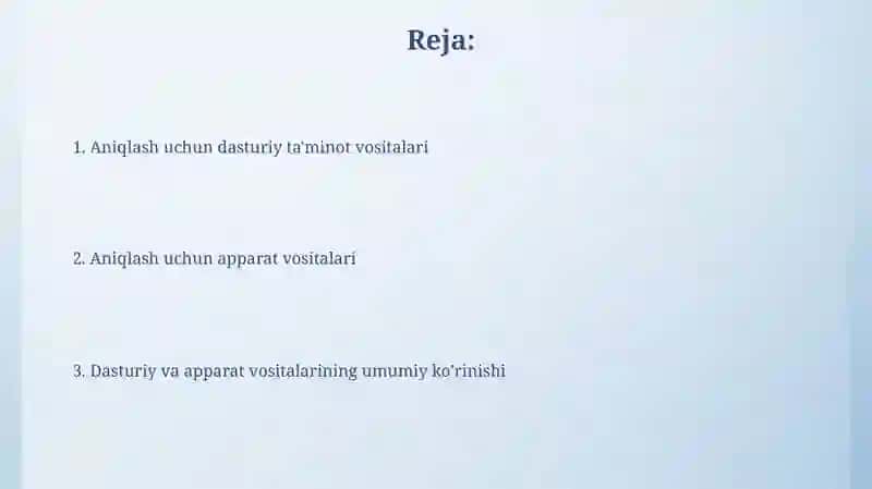 Identifikatsiyalashning dasturiy va texnik vositalari 2
