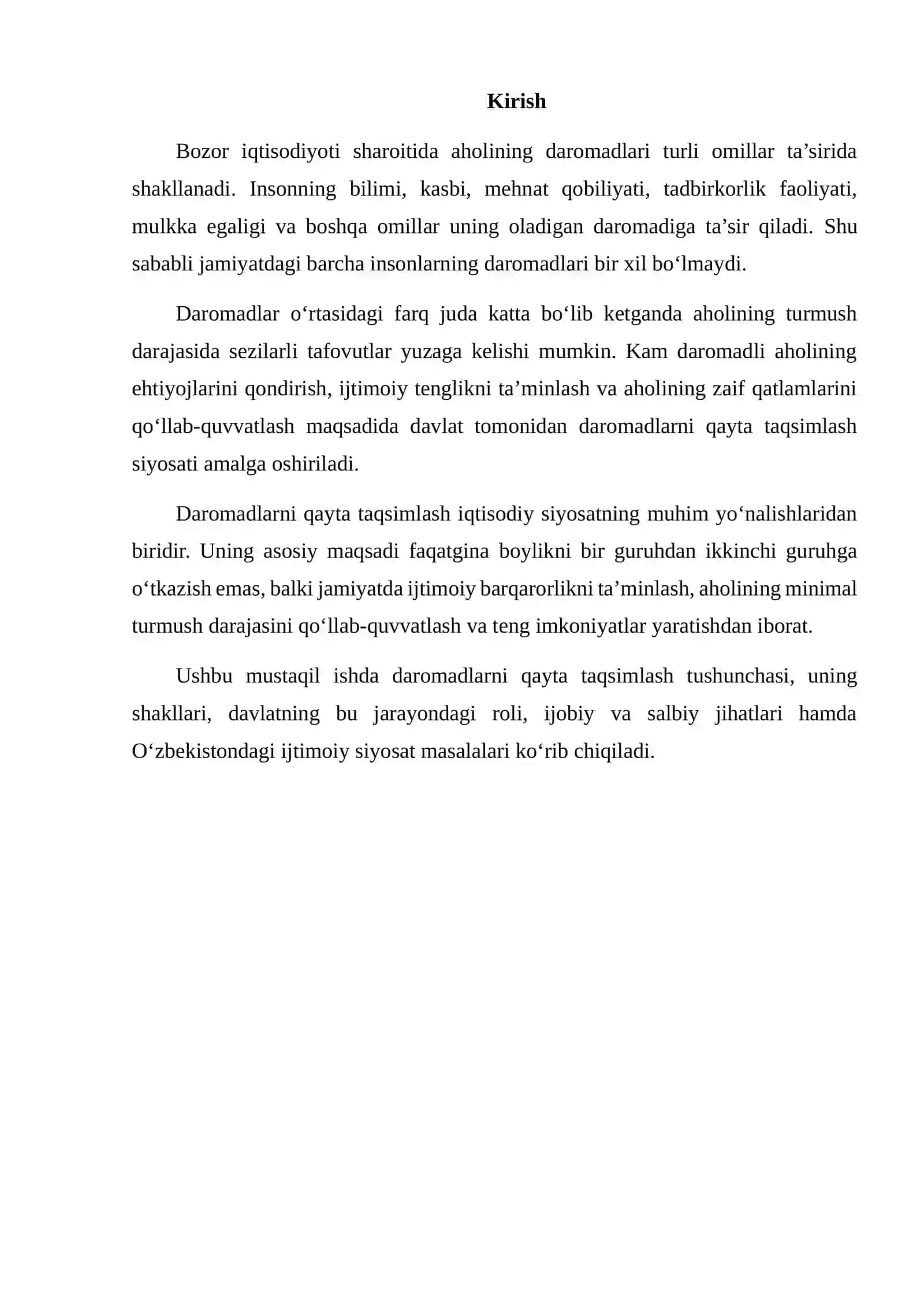 DAROMADLARNI QAYTA TAQSIMLASH: BOYLIK VA IQTISODIY SIYOSAT 2