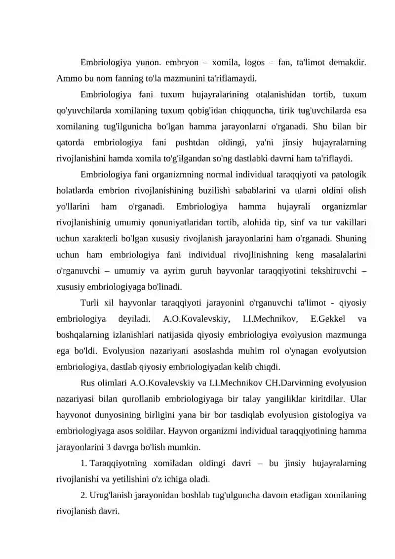 Jinsiy tizmning embriogenezi va unga tasir etuvchi ommilar 2