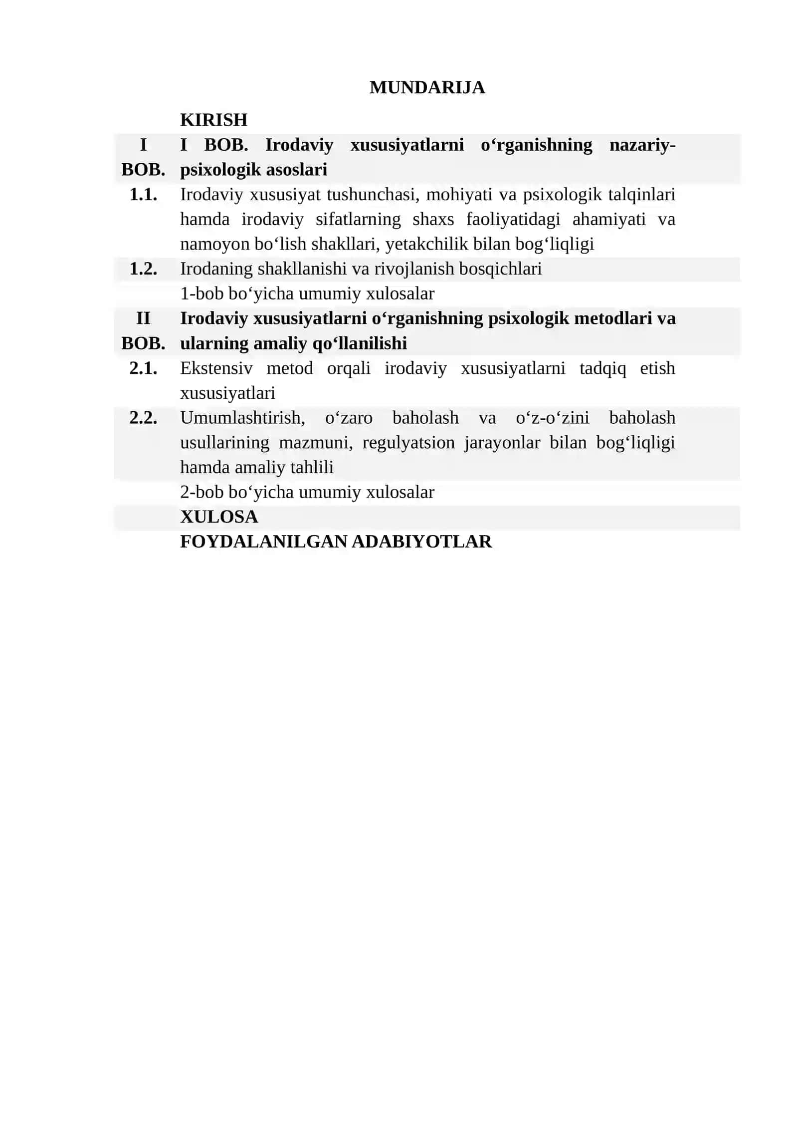 Irodaviy xususiyatlarni o‘rganishning o‘rganishning psixologik metodlari (ekstensiv metod, umumlashtirish, o‘zaro baholash va o‘z-o‘zini baholash usullari) 2