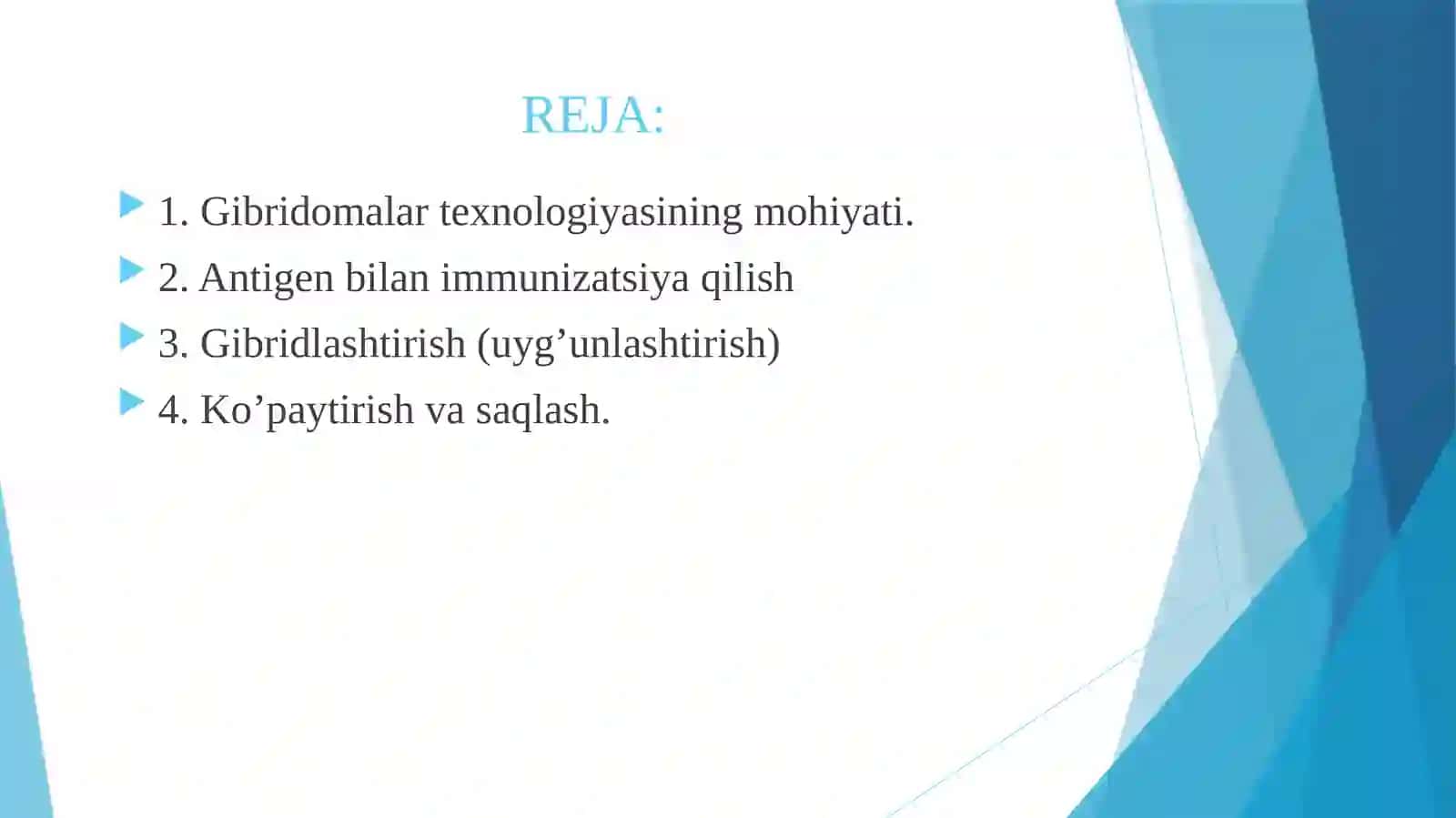 GIBRIDOMALAR TEXNOLOGIYASI. 2