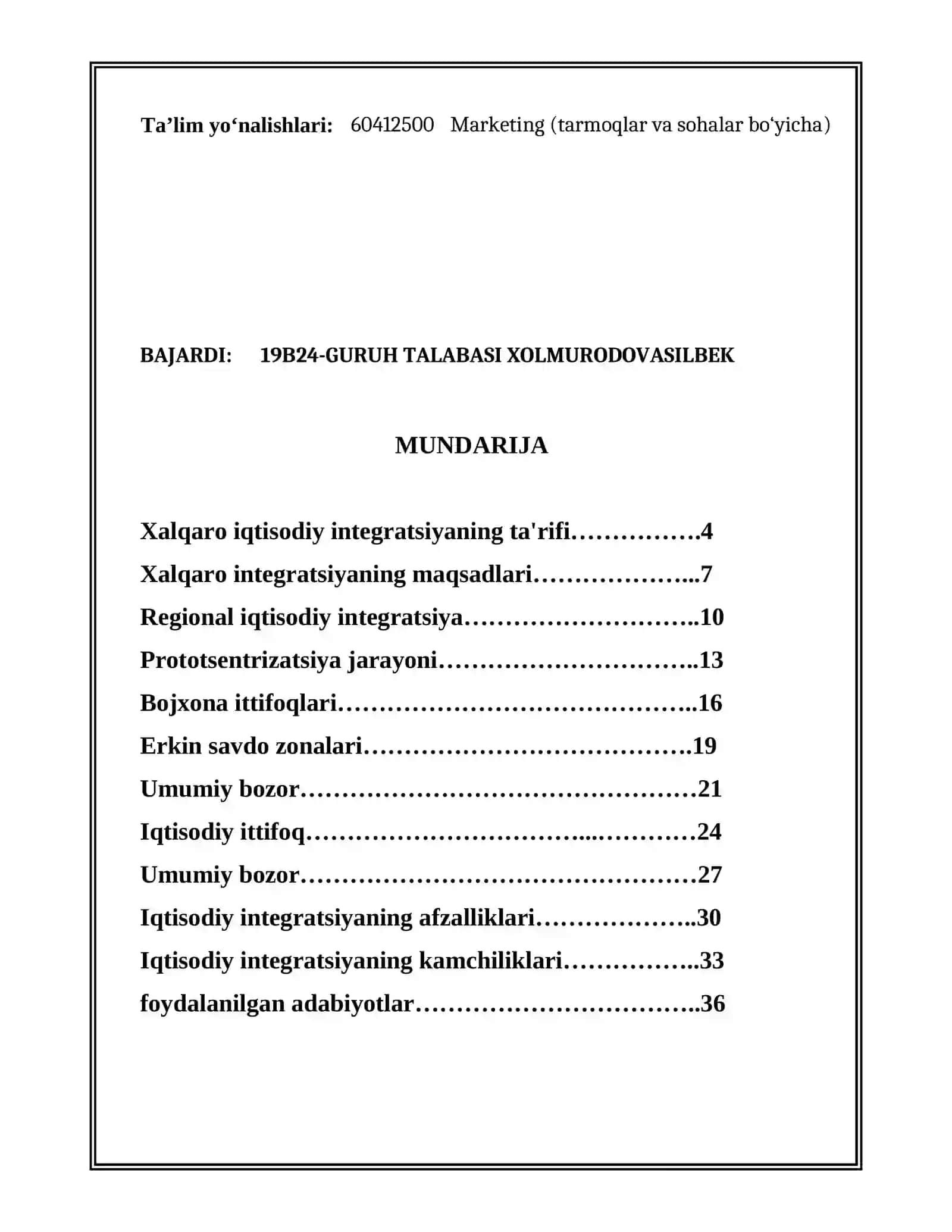 IQTISODIYOT NAZARIYASI KURS ISHI 2