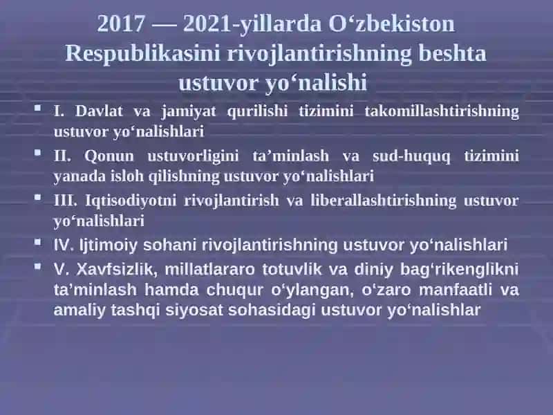 Yangi O‘zbekistonda amalga oshirilayotgan islohotlar 2