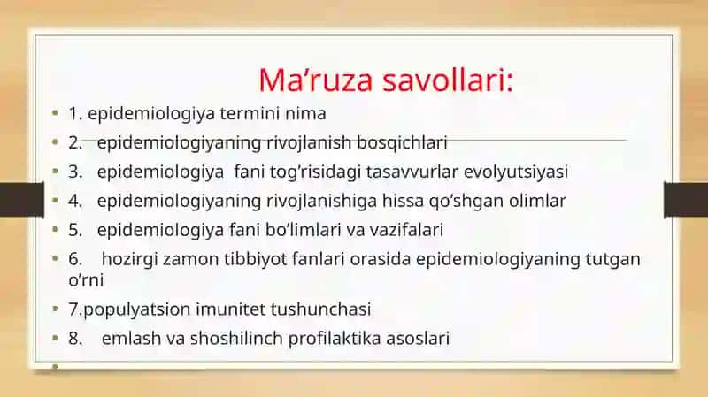 Asosiy epidemiologik tushunchalar 2