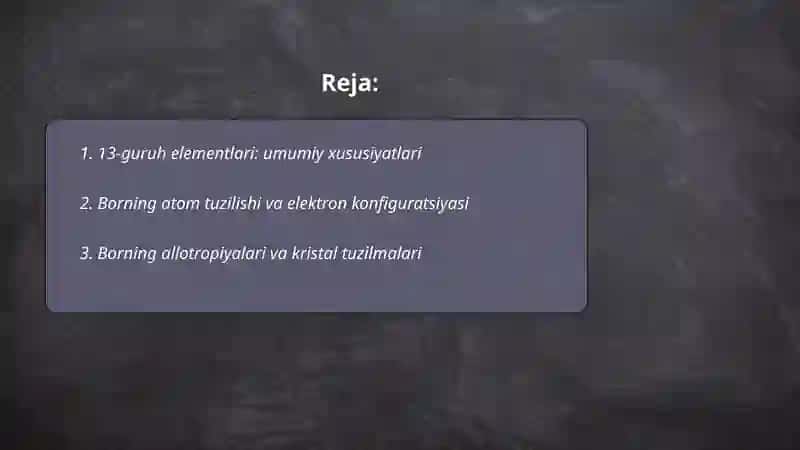 13-guruh elementlari: umumiy xususiyatlari 2