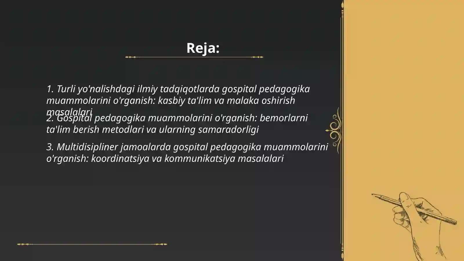 Turli yo'nalishdagi ilmiy tadqiqotlarda gospital pedagogika muammolarini o'rganish 2