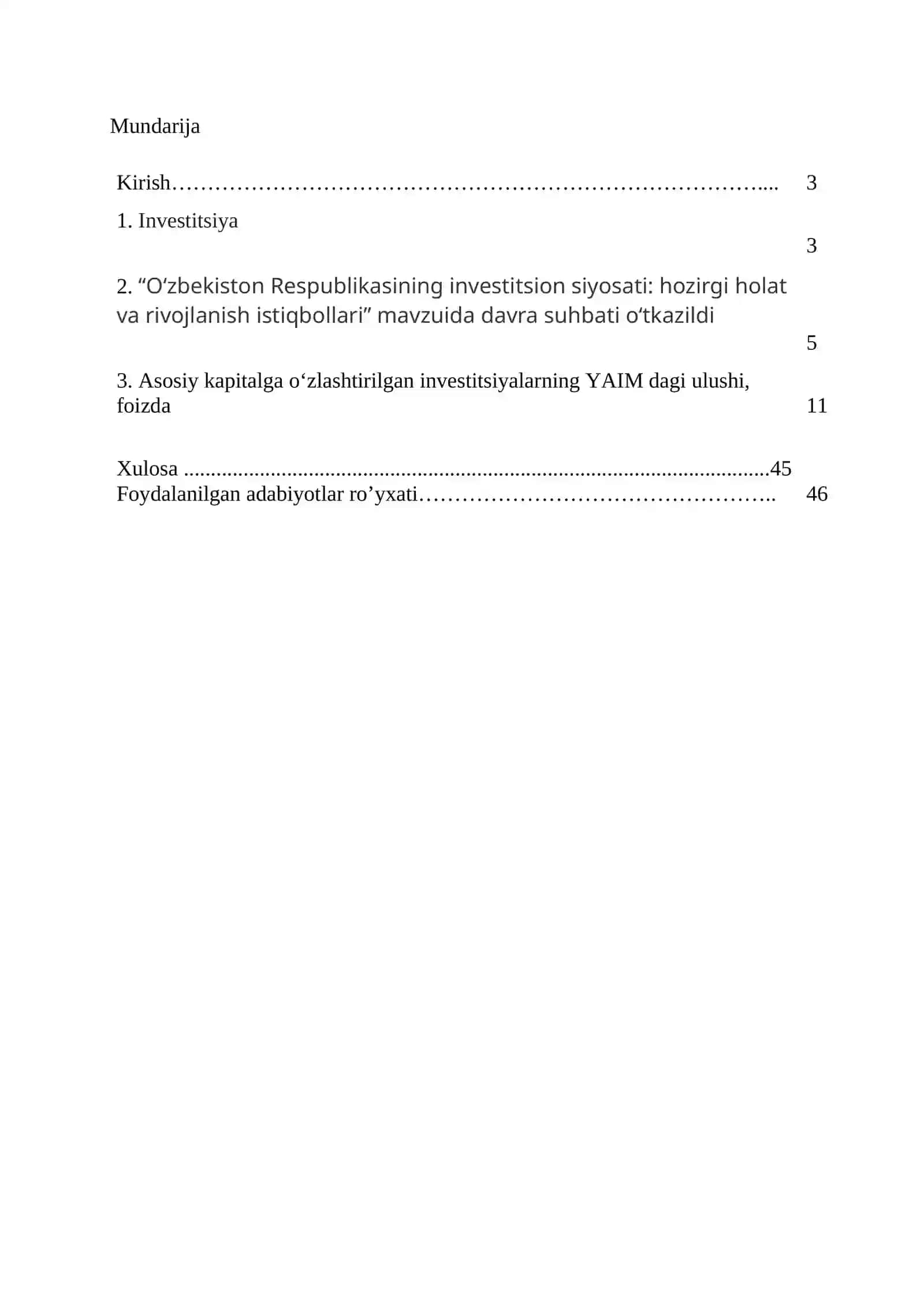 Kurs ishi “MAKROIQTISODIYOT” fanidan 2