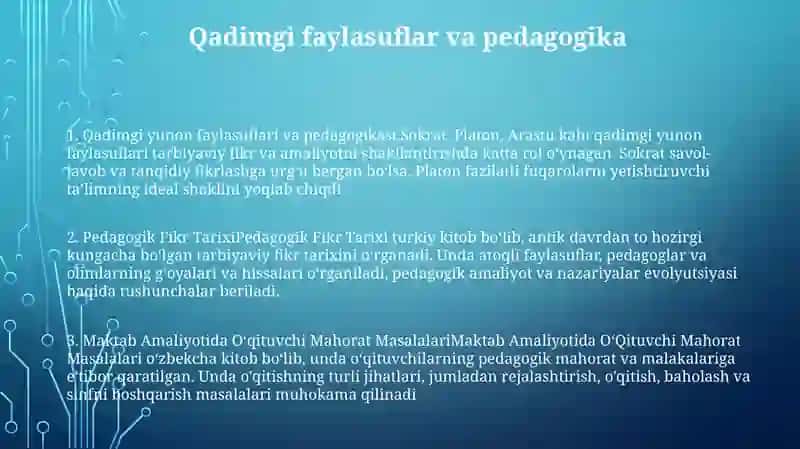 Pedagogik Fikr Tarixi Va Maktab Amaliyotida O'Qituvchi Mahorat Masalalari 2