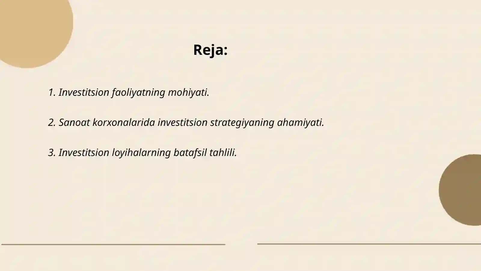 Investitsion faoliyatning mohiyati 2