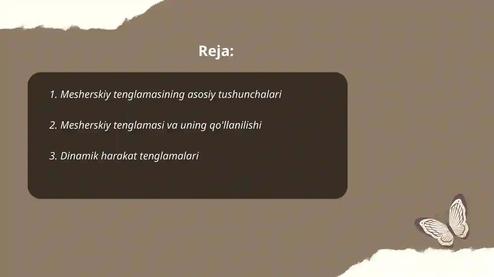 Mesherskiy tenglamasi 2