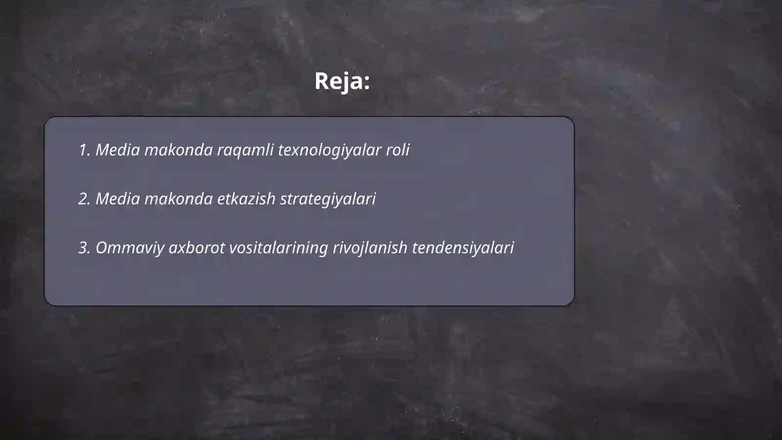 Media makonda taqdimotni taqdim etish 2