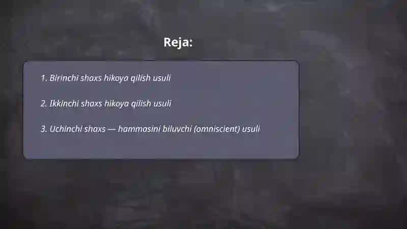 Matnini hikoya qilish usullari 2