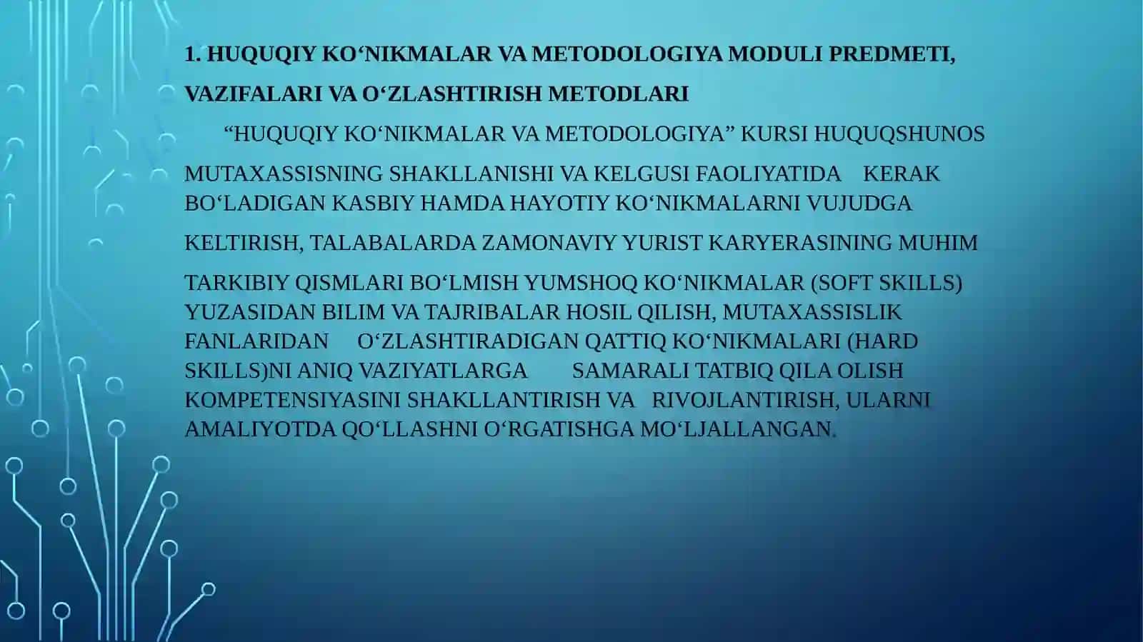HUQUQSHUNOS MUTAXASSIS SHAKLLANISHIDA ZAMONAVIY ISH KO‘NIKMALARI VA KOMPETENSIYALARNING ROLI 2