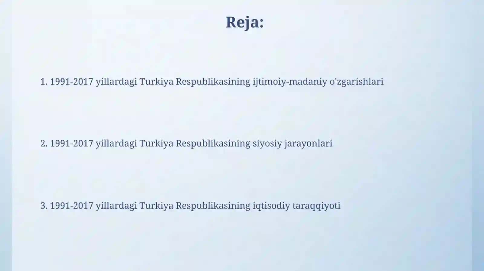 Turkiyaning ijtimoiy-madaniy o'zgarishlari (1991-2017) 2