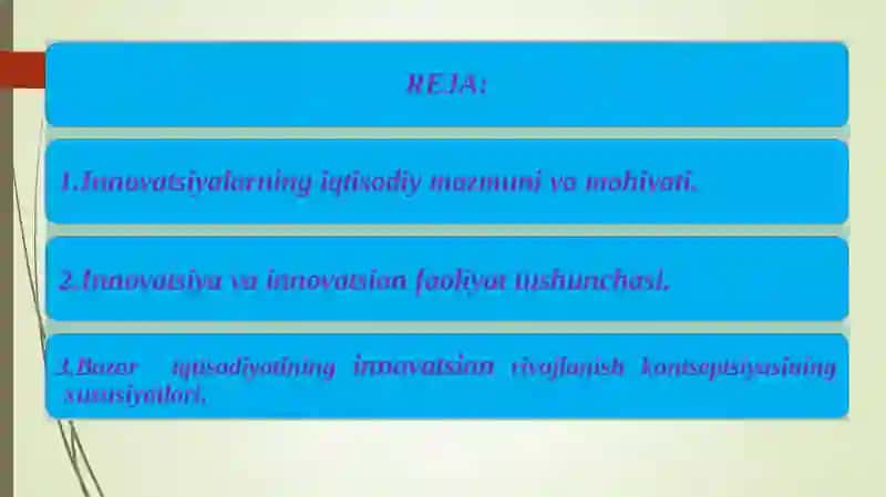 Innovatsiyalar va innovatsion faoliyat 2