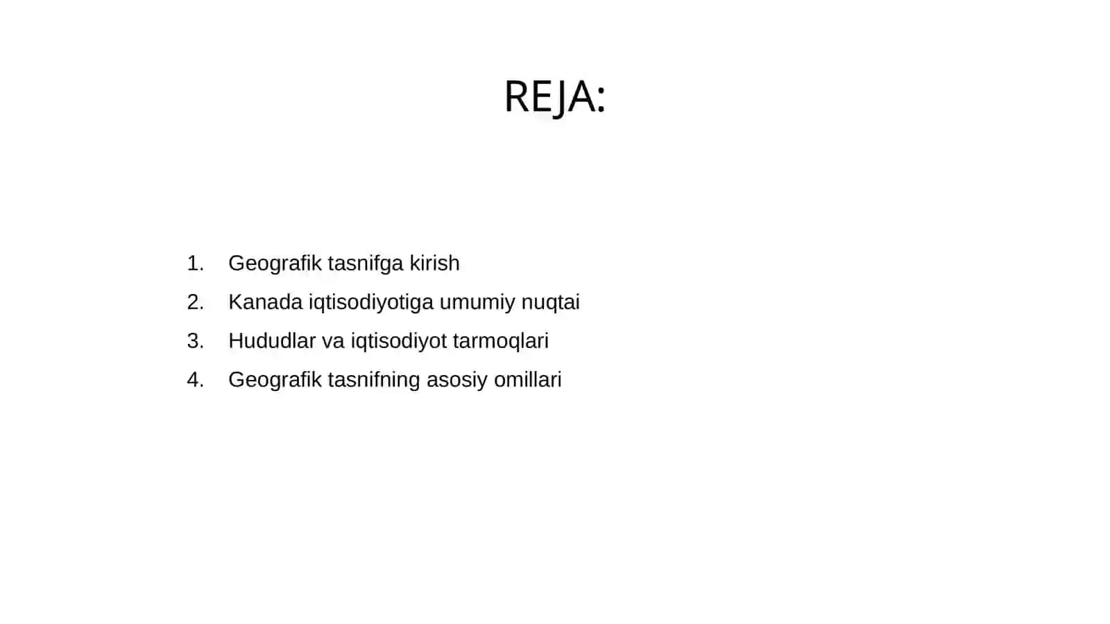 Kanada iqtisodiyotiga geografik tasnif 2