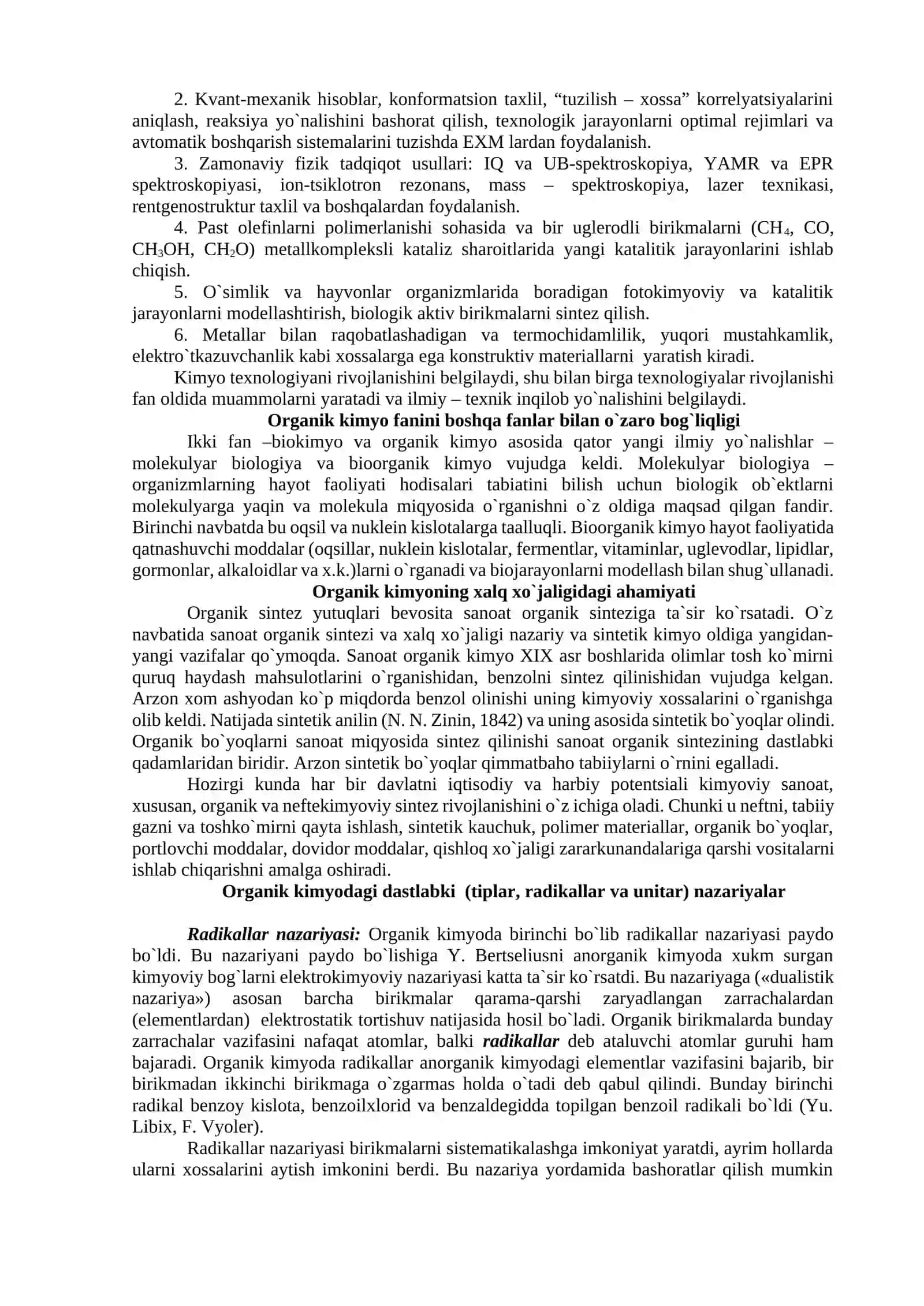 Organik kimyo fanini paydo bo`lishi va rivojlanish tarixi 2