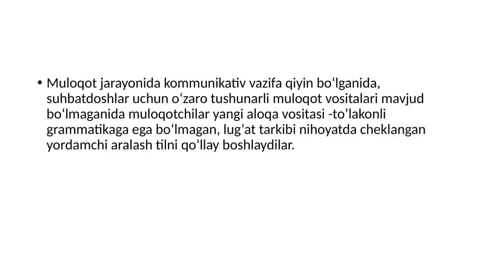 Tillar aralashuvi. Pijinlar va kreollar 2