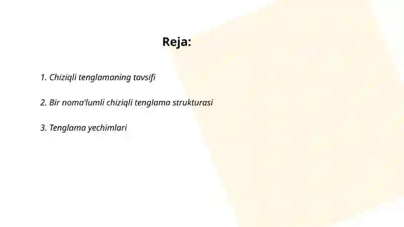 Bir nomaʼlumli chiziqli tenglamalar 2
