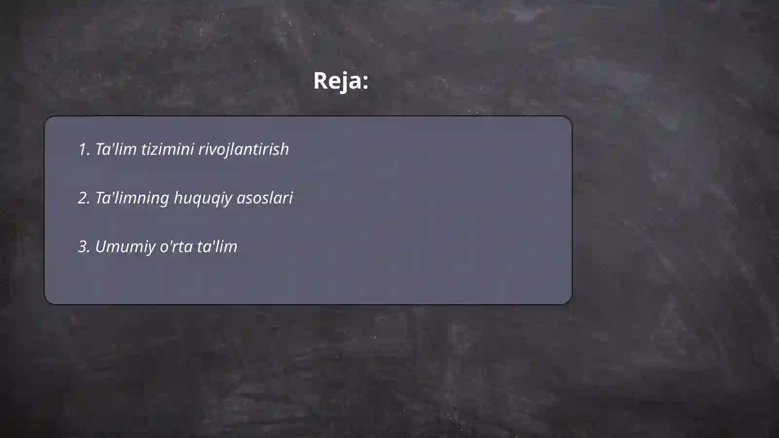 Ta'lim tizimini rivojlantirish 2