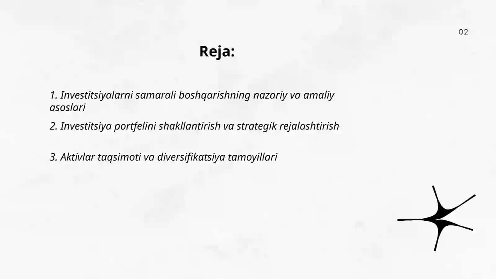 Investitsiyalarni samarali boshqarish va monitoring qilishni o'rganish 2