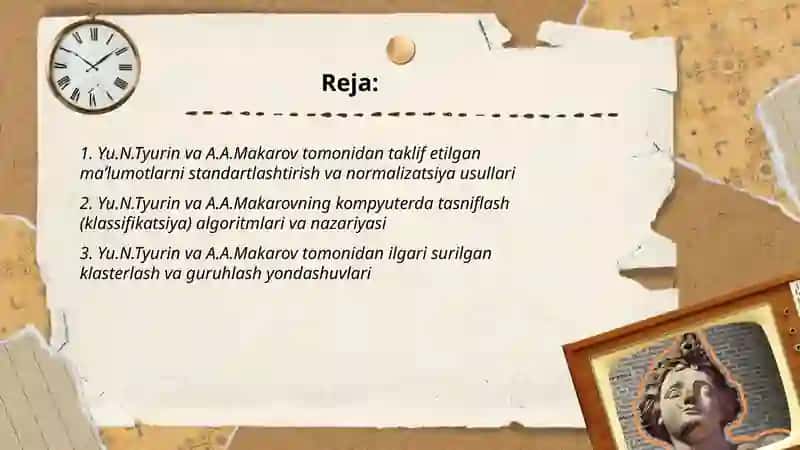 Yu.N.Tyurin va A.A.Makarovlar tomonidan kompьyuterda ma’lumotlarni tahlil etish bo’yicha ilgari surilgan yondashuvlar 2