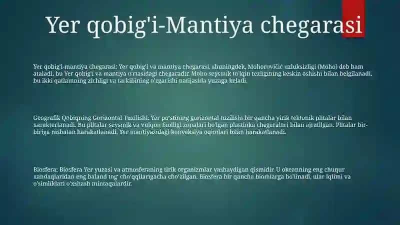 Geografik Qobiqning Gorizontal Tuzilishi 2