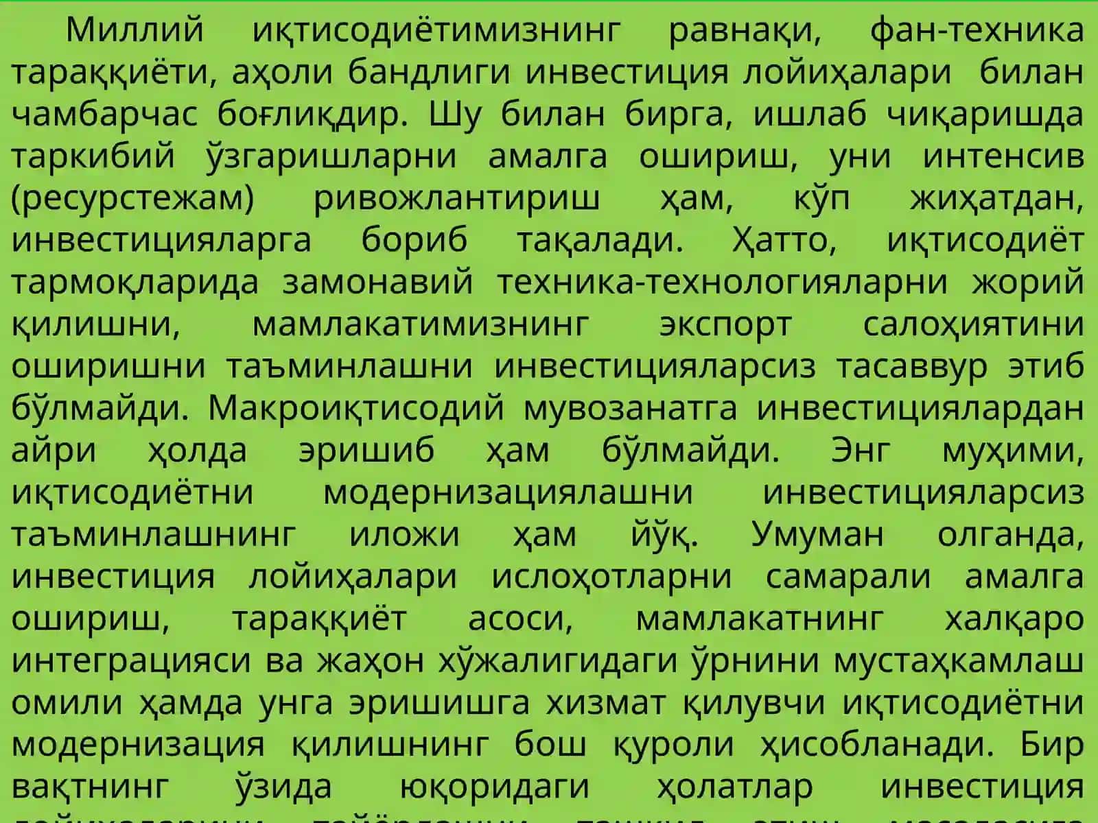 Yo‘l qurilish qiymat injiniring investitsiyaviy loyihalar miqdori va sifat jihatlari 2