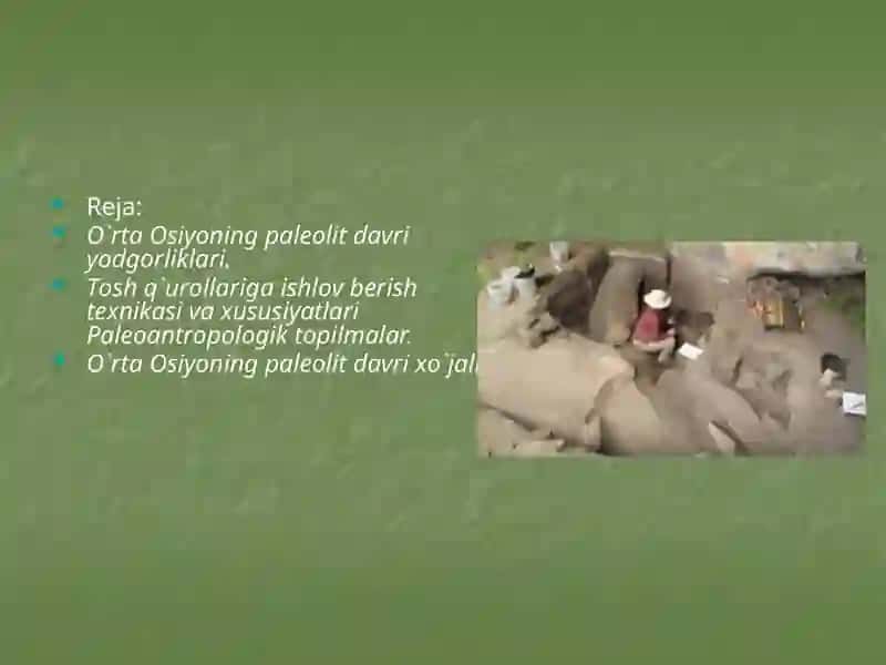 O'rtaOsiyodagi so'ngi paleolit davri ibtidoiy manzilgohlari 2