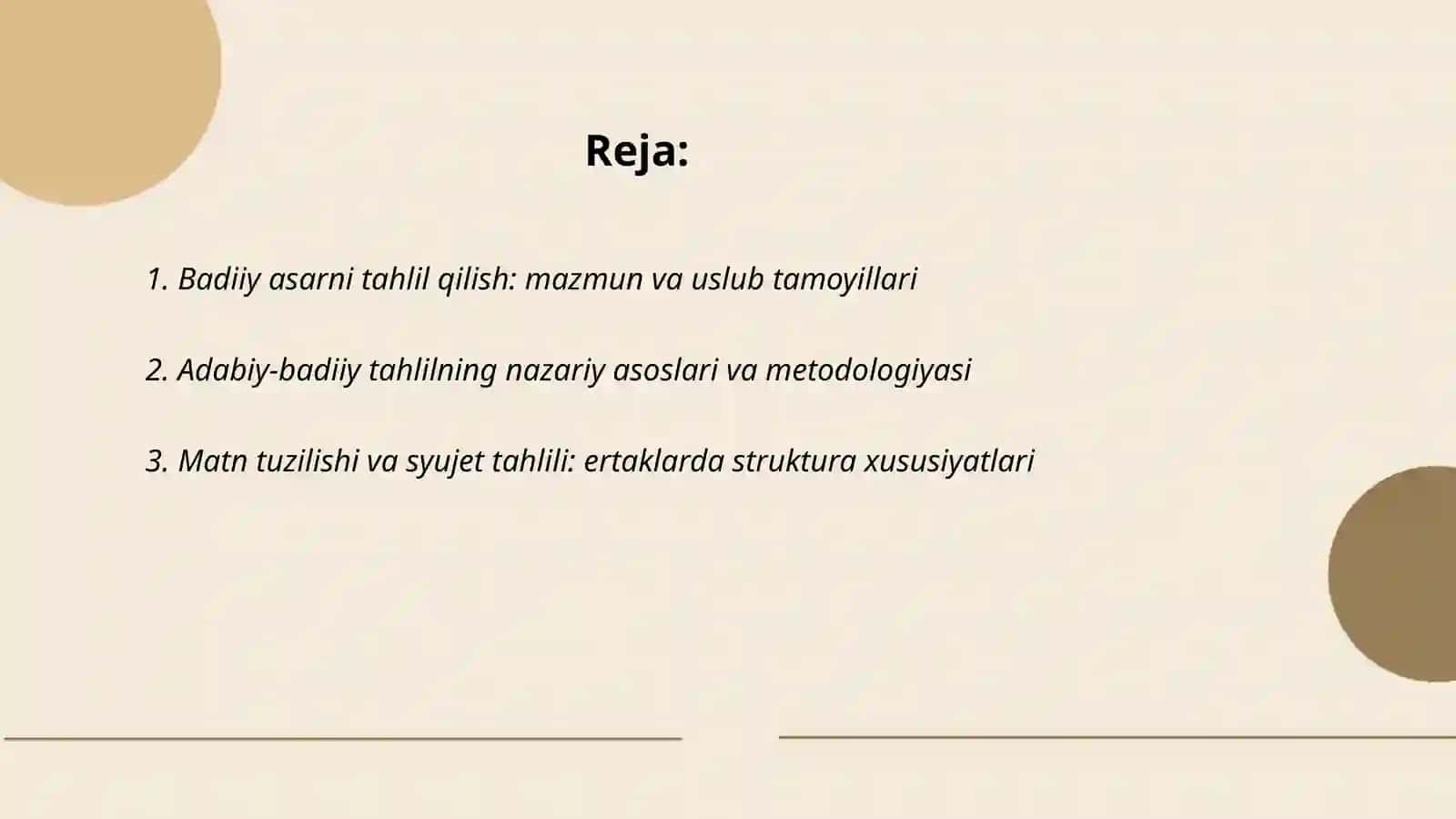 Badiiy asarni tahlil qilish, tahlilning adabiiy- badiiy asoslari 2