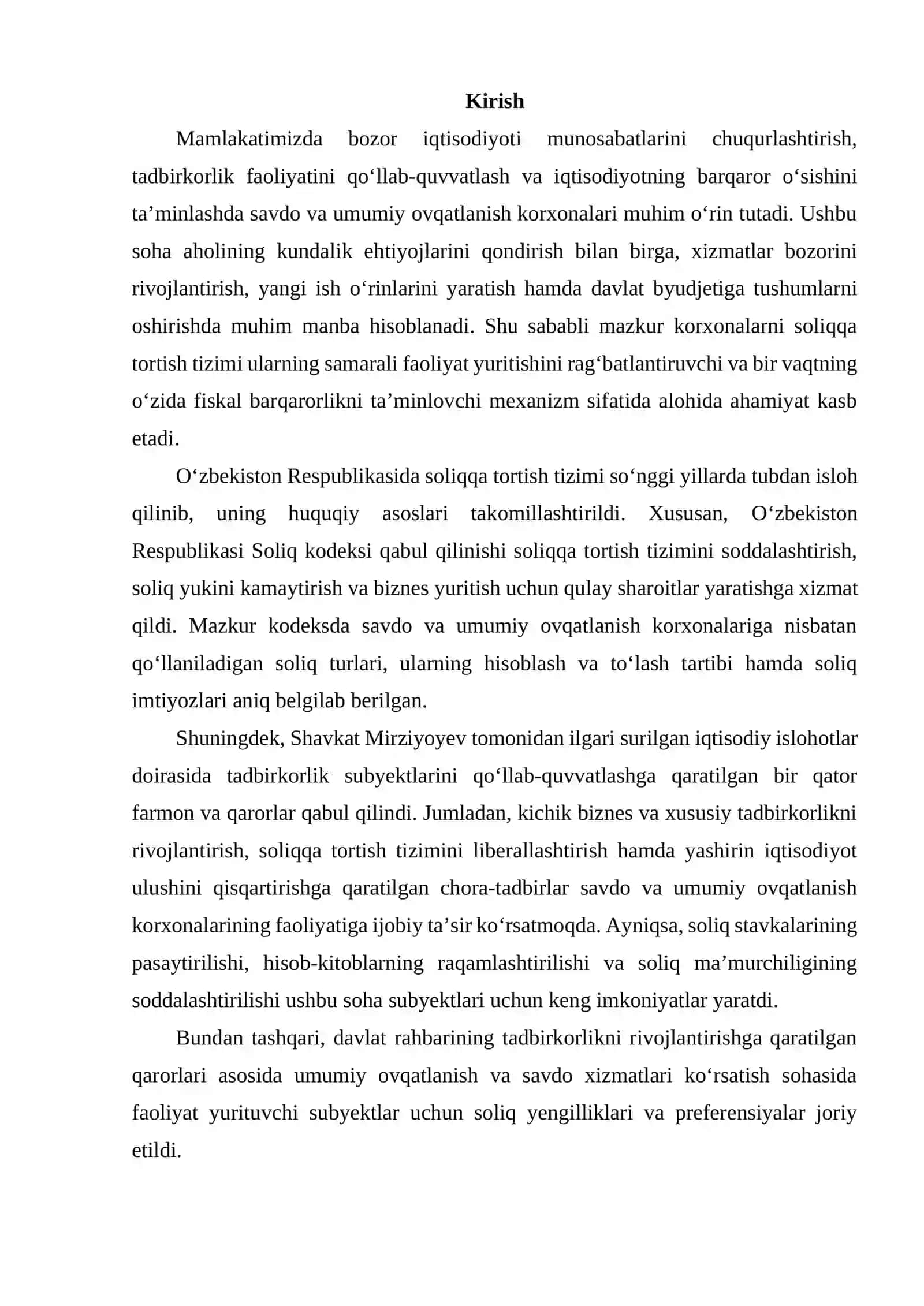 Savdo va umumiy ovqatlanish korxonalarini soliqqa tortishning o‘ziga xos xususiyatlari 2