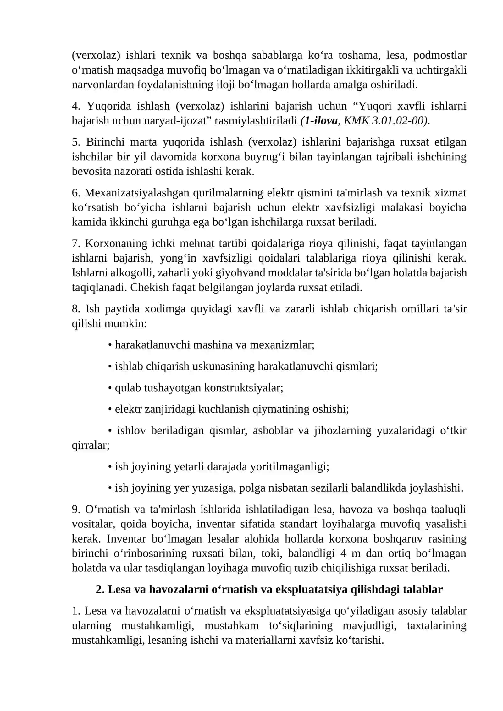Fabrika tayyor mahsulon omborlari uskunalarda xavfsizlik qoidalari 2
