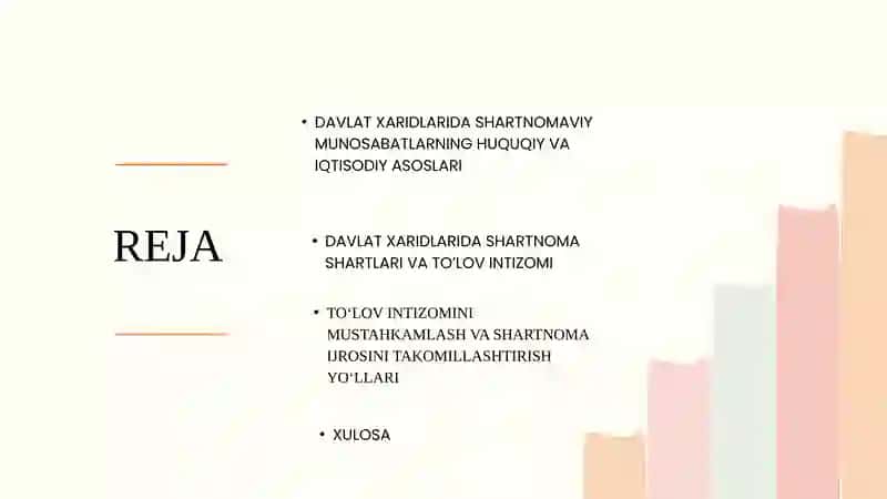 Davlat xaridlari tizimida shartnoma shartlarini bajarish va to'lov intizomini yaxshilash yo'llari 2