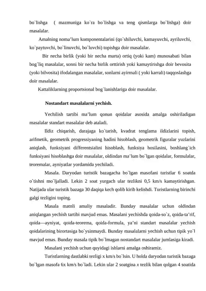 Matnli masalalar yechish 2