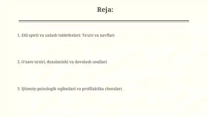 Etil spirti va uxlash tabletkalari: Ta'siri va xavflari 2