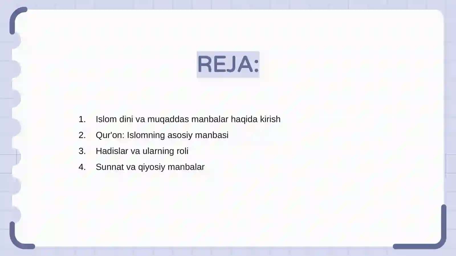 Islom dini muqaddas manbalari 2