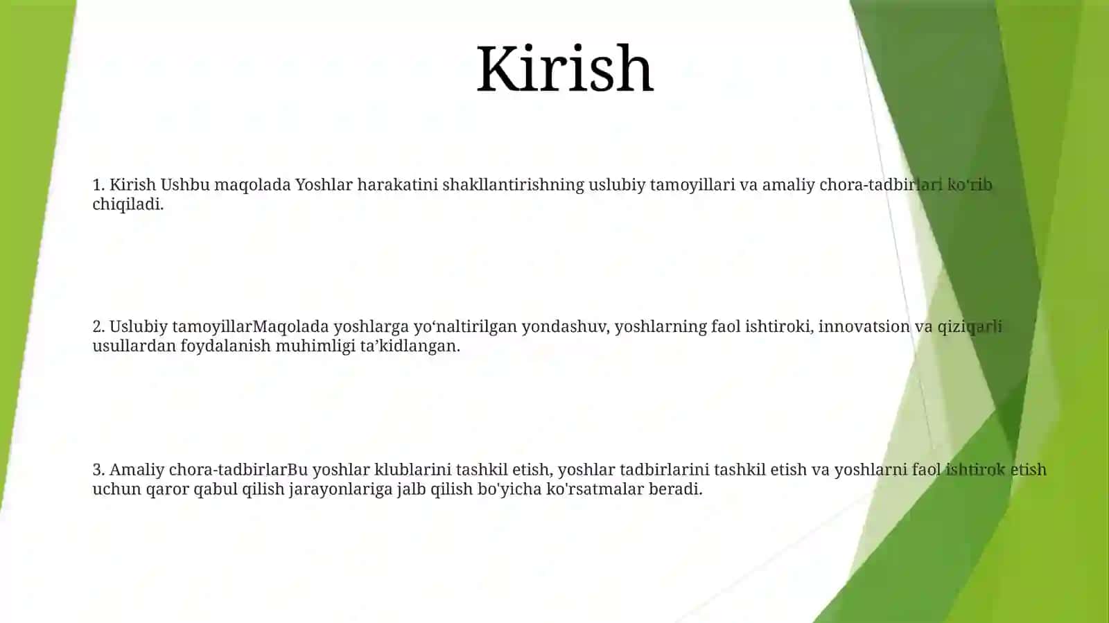 Yo‘L Harakatini Tashkil Etishning Uslubiy Asoslari VaAmaliyTadbirlari 2