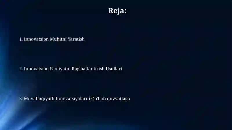 Innovatsion Faoliyatni Rag'batlantirish Usullari 2