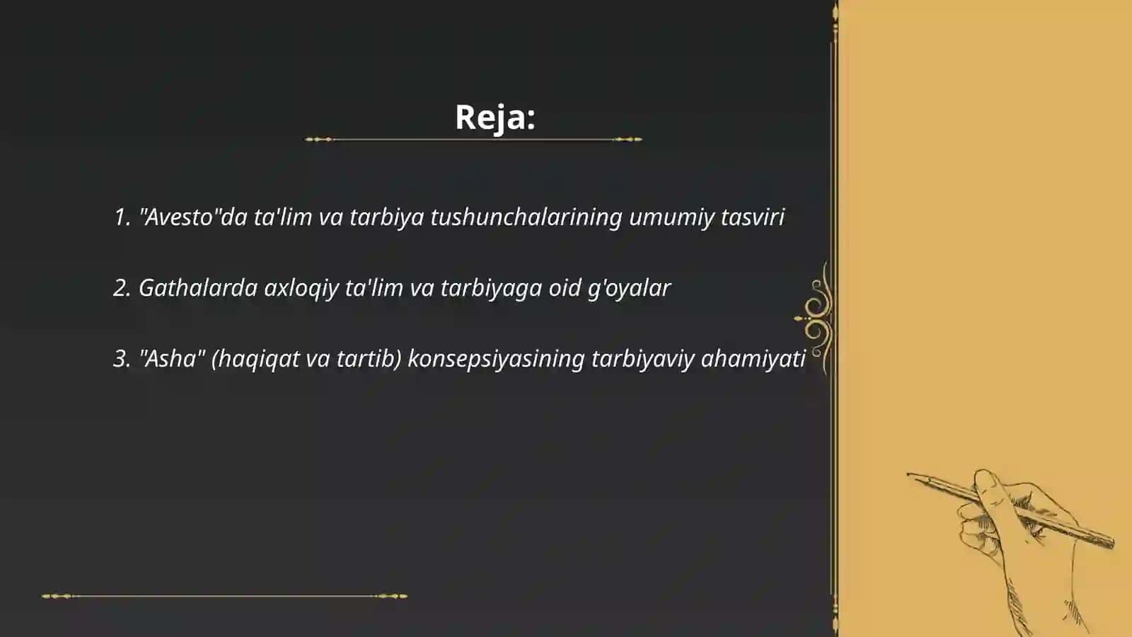 "Avesto" da ta‘lim tarbiyaga oid g‘oyalarning ifodalanishi 2