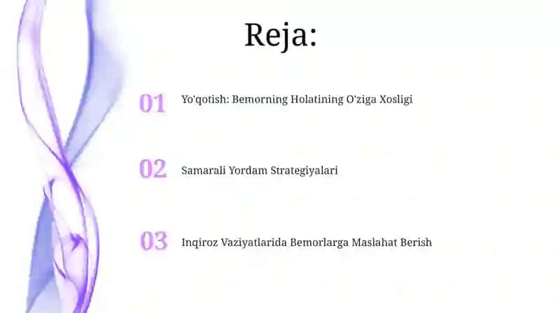 Yo'qotish: Bemorning Holatining O'ziga Xosligi 2