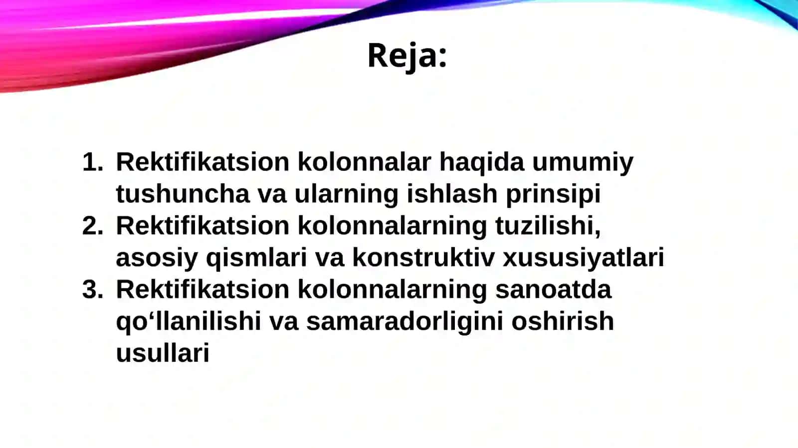 Rektifikatsion kolonnalarning tuzilishi 2