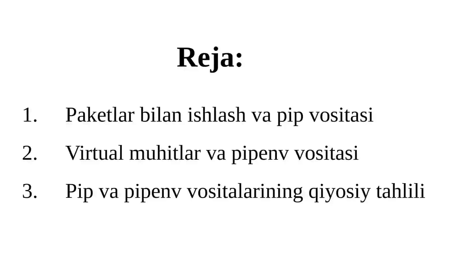 Paketlar bilan ishlash: pip va pipenv vositalari 2