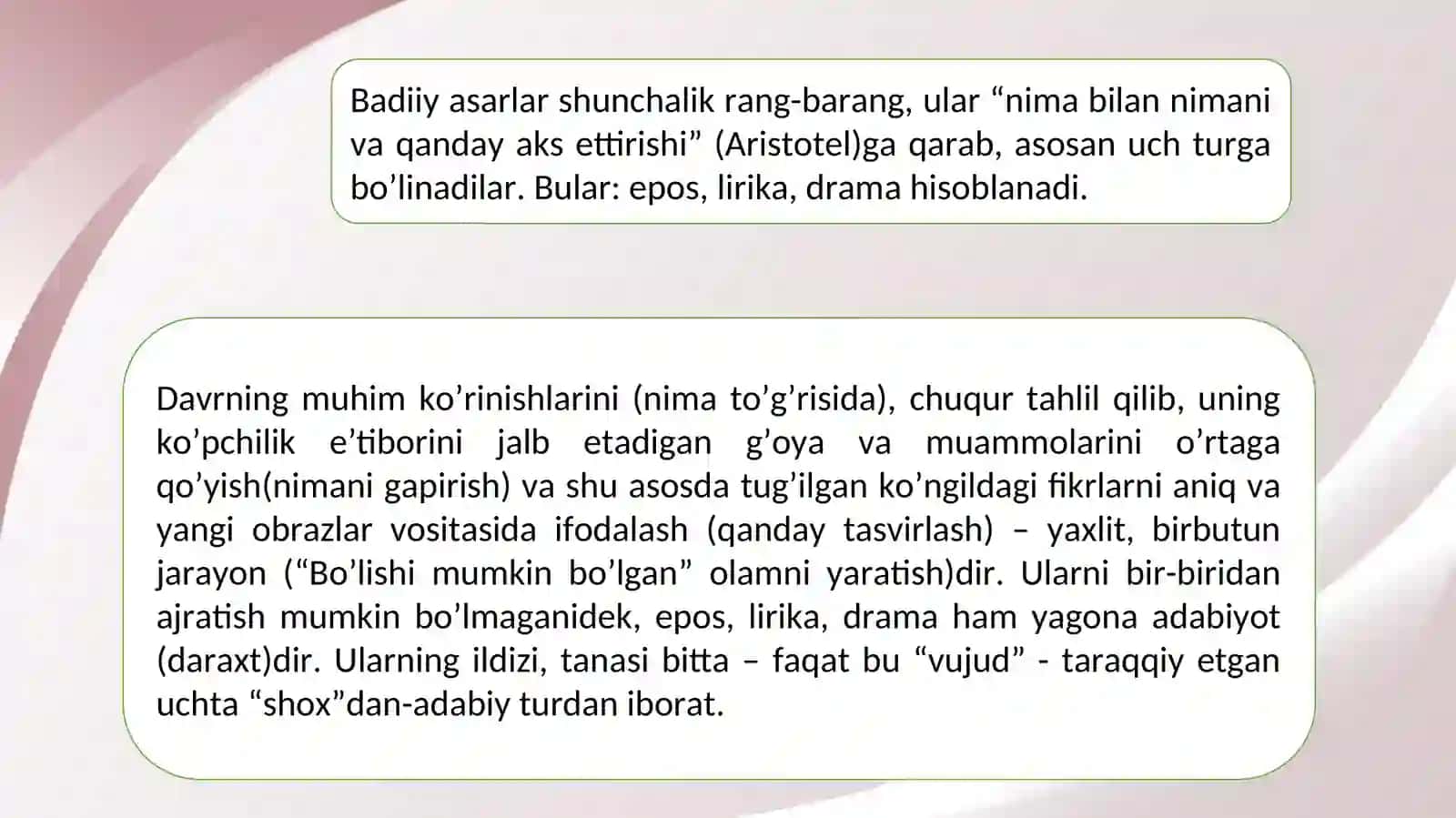 3-mavzu. Adabiy turlar va janrlar.Epik tur 2